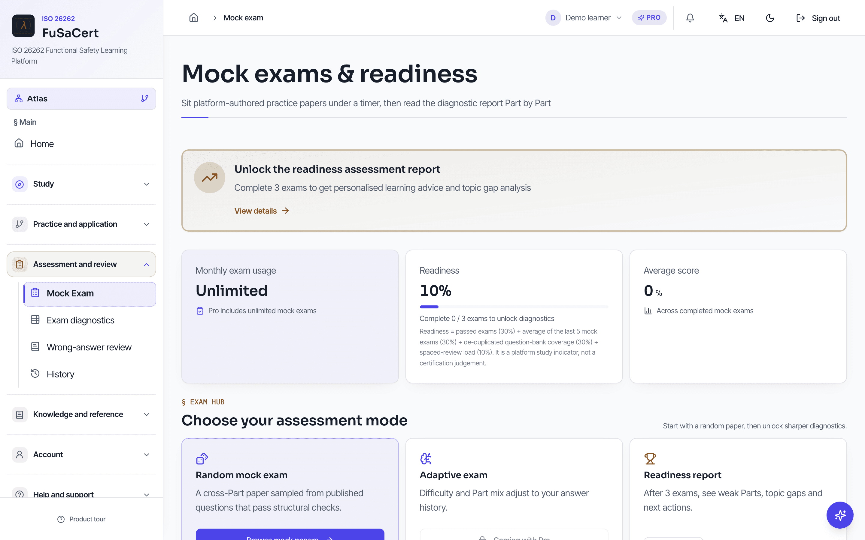 Platform-authored timed mocks